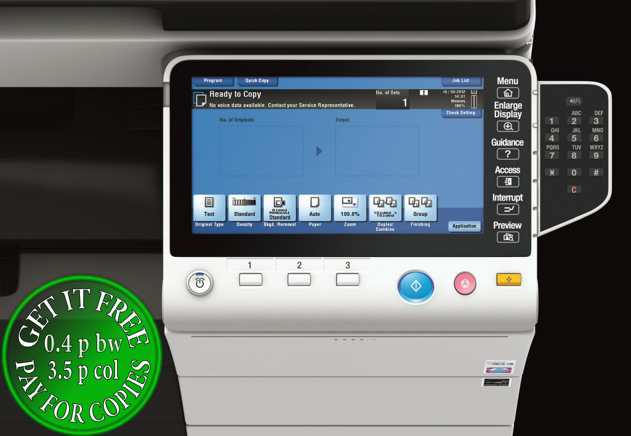 Get Free Konica Minolta Bizhub C224e Pay For Copies Only